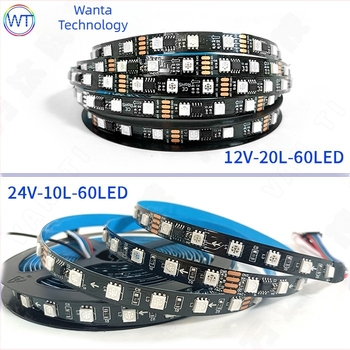 TM1934 bandă LED RGB 5050, 12V, autoadezivă, exterior, impermeabilă, iluminare programabilă