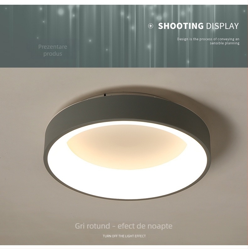 Lampă LED de tavan în stil crem pentru dormitor, design nordic modern minimalist, iluminare caldă și romantică pentru living