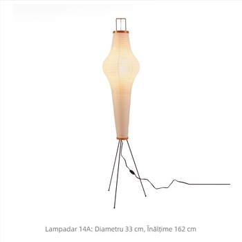 Lampă de podea japoneză din hârtie de orez, stil muson, design decorativ creativ pentru living și birou