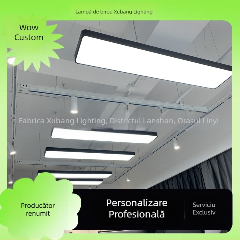 LED bandă liniară – lampă suspendată pentru birou, ultra-luminantă pentru saloane de coafură, săli de clasă comerciale și studiouri de streaming