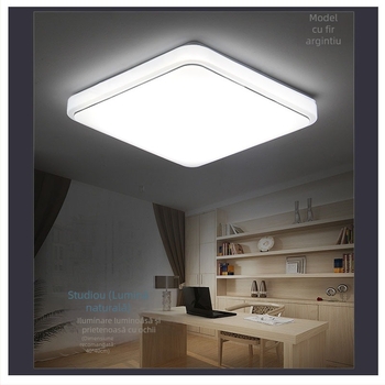 Lampa de plafon LED pătrată pentru dormitor, stil modern minimalist, potrivită pentru balcon, bucătărie, baie și hol.