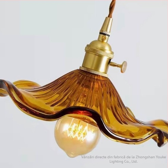 Lampa pendul din sticlă Nordic pentru restaurante și baruri, mică lampă cu formă de disc, design postmodern creativ