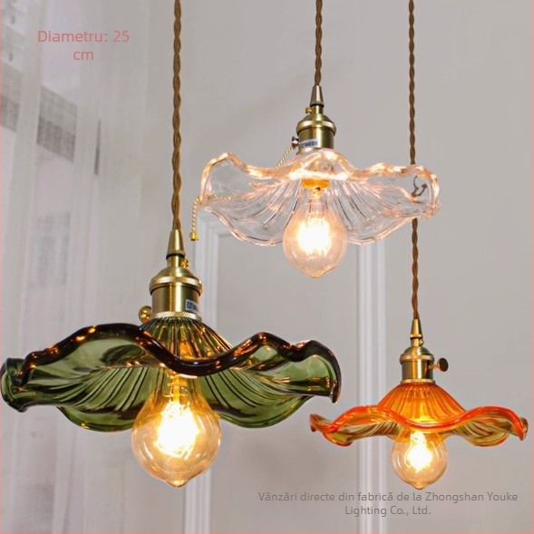 Lampa pendul din sticlă Nordic pentru restaurante și baruri, mică lampă cu formă de disc, design postmodern creativ