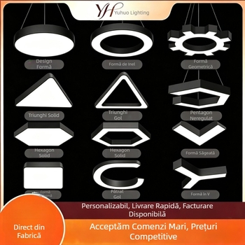 Lumină suspendată LED hexagonală cu design fagure pentru spații comerciale