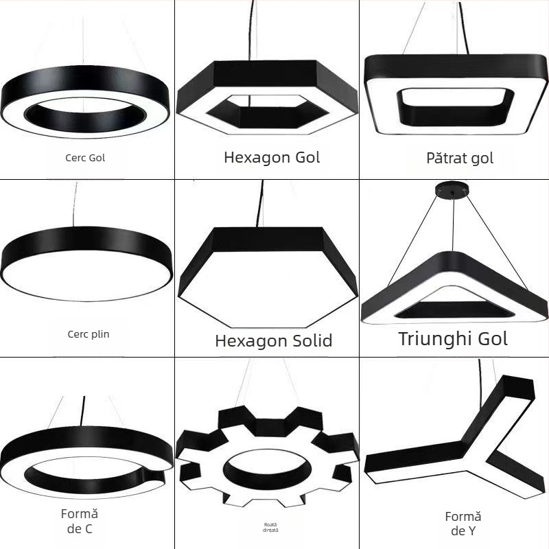 Lumină suspendată LED hexagonală cu design fagure pentru spații comerciale