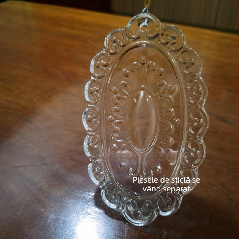 Lustră din sticlă cu abajur în stil Palat Francez, iluminare cristal pentru dormitor și sufragerie