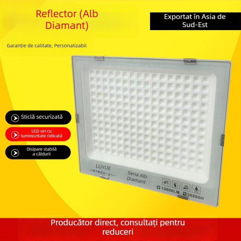Proiector LED impermeabil, ultra-luminos, pentru exterior, șantiere și fabrici