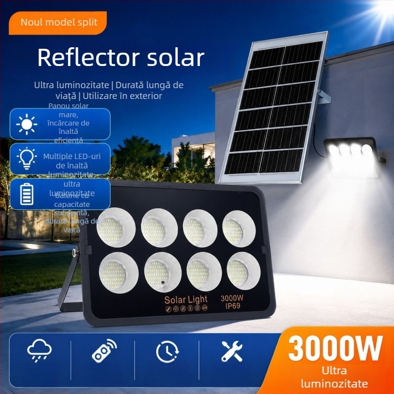 Proiector solar pentru exterior, grădină – LED cu înaltă putere