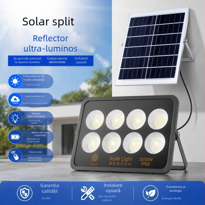 Proiector solar pentru exterior, grădină – LED cu înaltă putere