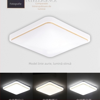 Lampa de plafon LED – stil minimalist modern, dreptunghiulară, pentru living, dormitor, birou, balcon și bucătărie