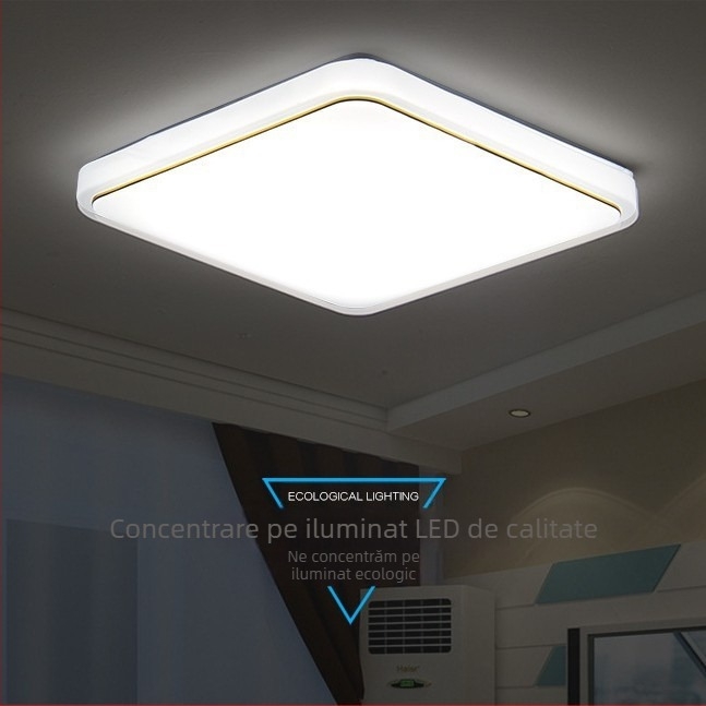 Lampa de plafon LED – stil minimalist modern, dreptunghiulară, pentru living, dormitor, birou, balcon și bucătărie