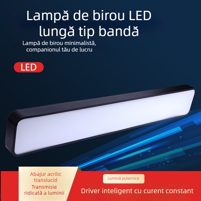 Lampa LED de birou cu bandă lungă și canal din aluminiu pentru plafon, iluminat comercial cu înaltă luminozitate