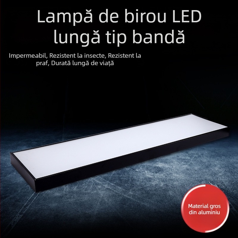 Lampa LED de birou cu bandă lungă și canal din aluminiu pentru plafon, iluminat comercial cu înaltă luminozitate