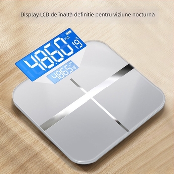 Cântar electronic inteligent pentru uz casnic, cu încărcare USB, măsurare a temperaturii camerei și analiză a grăsimii corporale pentru adulți