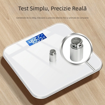 Cântar electronic de uz casnic, nou, precis, compact, cu baterie reîncărcabilă, măsoară grăsimea corporală și greutatea
