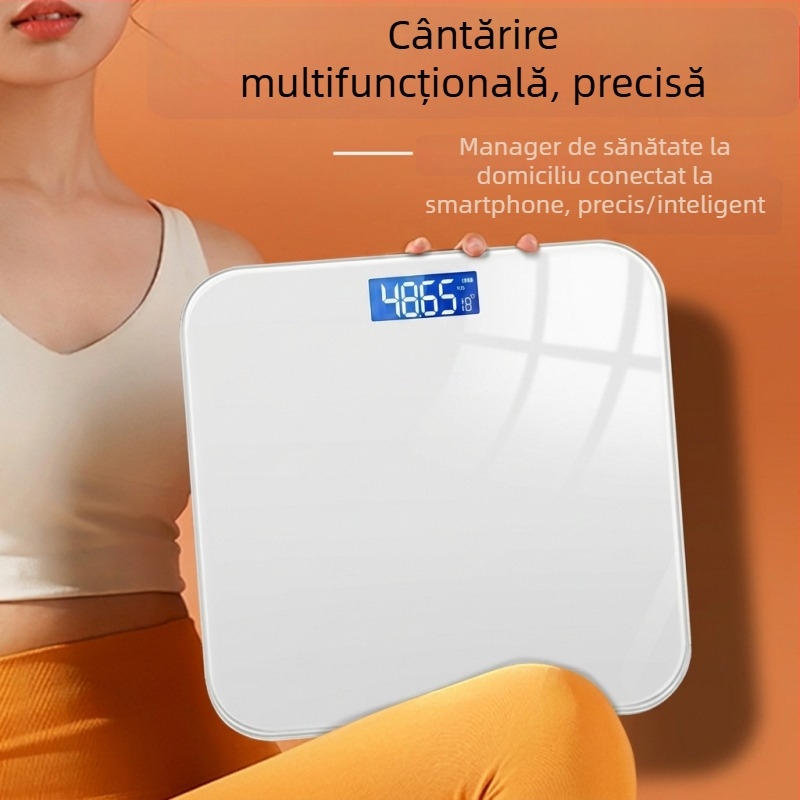 Cântar electronic de uz casnic, nou, precis, compact, cu baterie reîncărcabilă, măsoară grăsimea corporală și greutatea