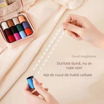 Kit de cusut portabil într-o cutie pătrată, cu instrumente mini durabile pentru cusut manual