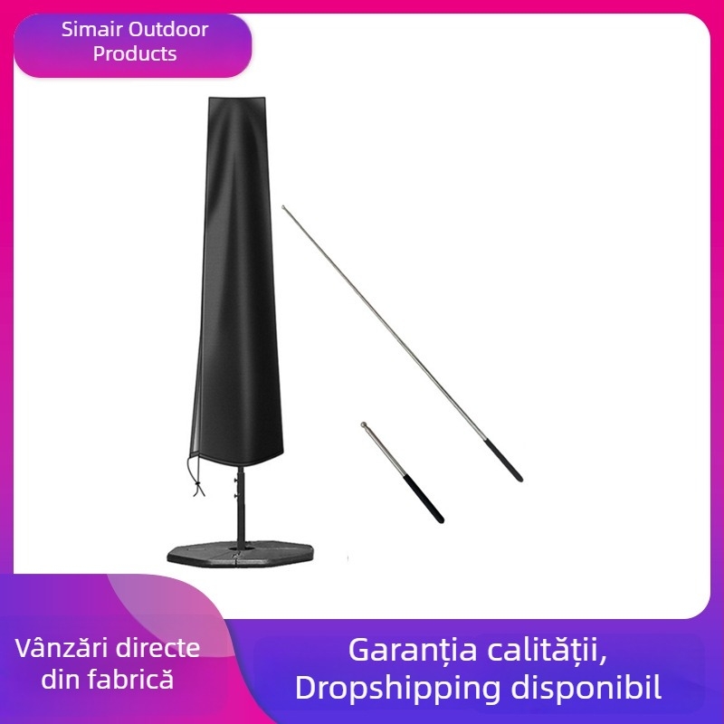 Husă pentru umbrelă din Oxford, pentru grădină și curte, protecție solară și împotriva prafului, ușoară, rezistentă la vânt și impermeabilă
