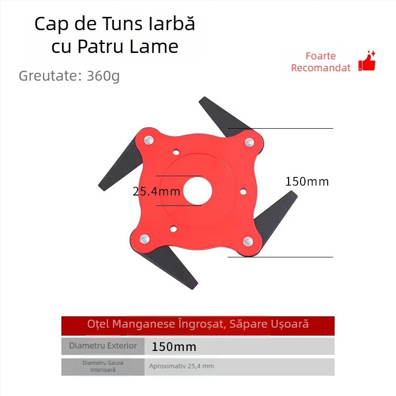 Capă de tăiere pentru burueni cu patru sau cinci lame, cap de tăiere pentru gazon cu trei lame, accesoriu pentru unelte de grădină