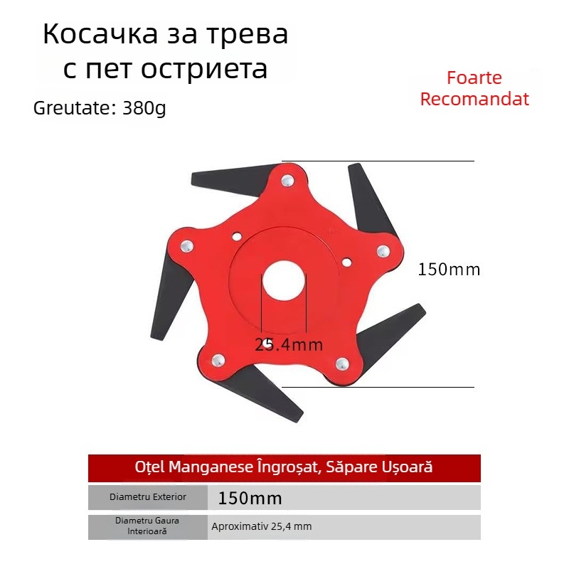 Capă de tăiere pentru burueni cu patru sau cinci lame, cap de tăiere pentru gazon cu trei lame, accesoriu pentru unelte de grădină