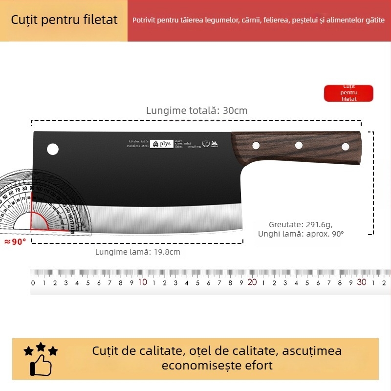 Cuțit de bucătărie din oțel inoxidabil, ascuțit pentru tăierea cărnii și legumelor, profesionist
