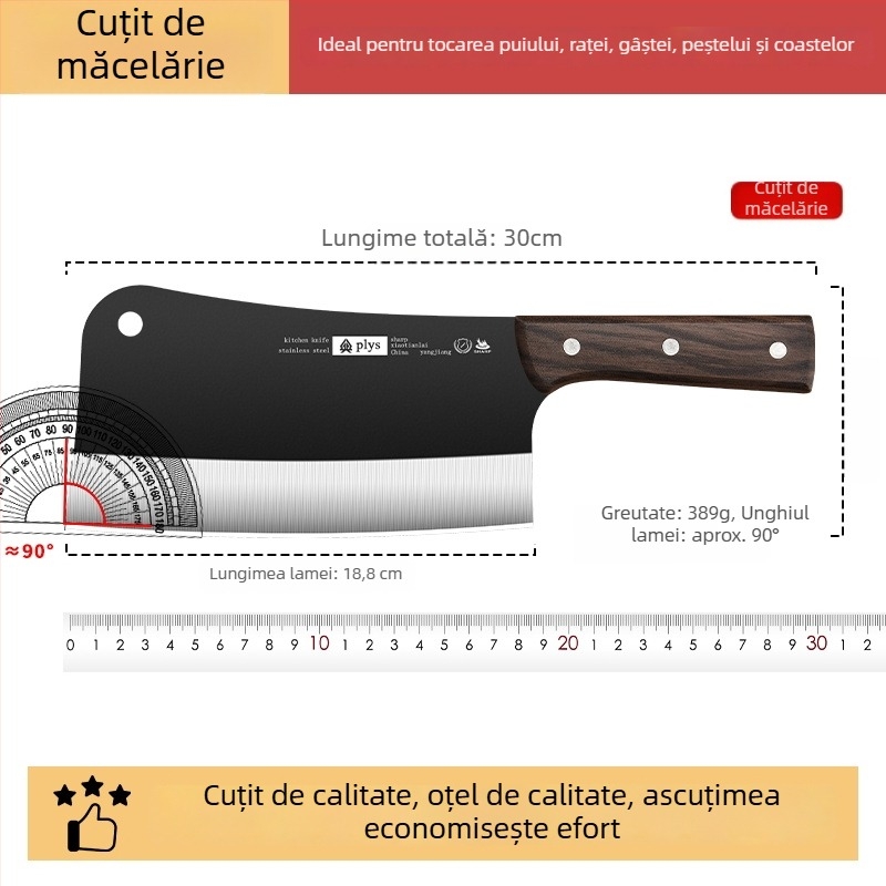 Cuțit de bucătărie din oțel inoxidabil, ascuțit pentru tăierea cărnii și legumelor, profesionist