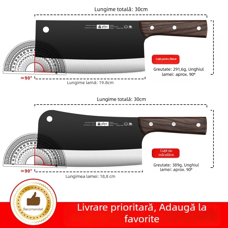 Cuțit de bucătărie din oțel inoxidabil, ascuțit pentru tăierea cărnii și legumelor, profesionist