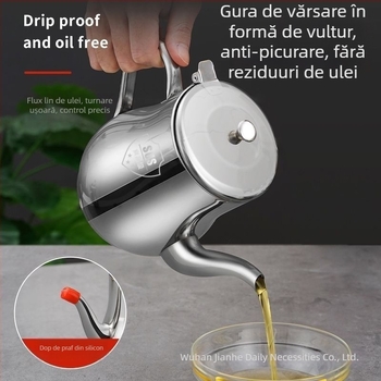 Recipient din oțel inoxidabil cu filtru pentru ulei, fără scurgeri, pentru ulei și oțet, bucătărie, de calitate alimentară