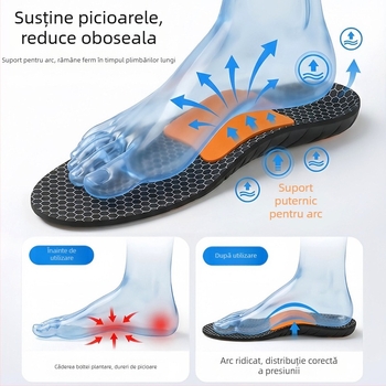 Tălpi cu sprijin pentru arc și grafen pentru încălțăminte sport, pentru arc, senzație de plutire, anti miros, înaltă elasticitate, absorbție a șocurilor, respirabile, absorbante de transpirație