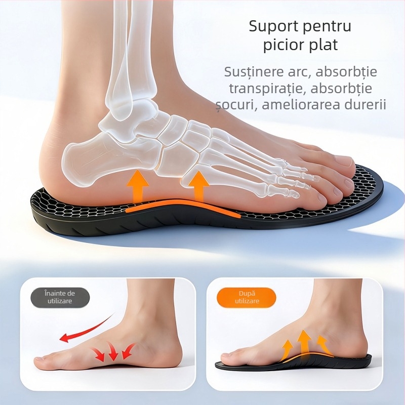 Tălpi cu sprijin pentru arc și grafen pentru încălțăminte sport, pentru arc, senzație de plutire, anti miros, înaltă elasticitate, absorbție a șocurilor, respirabile, absorbante de transpirație