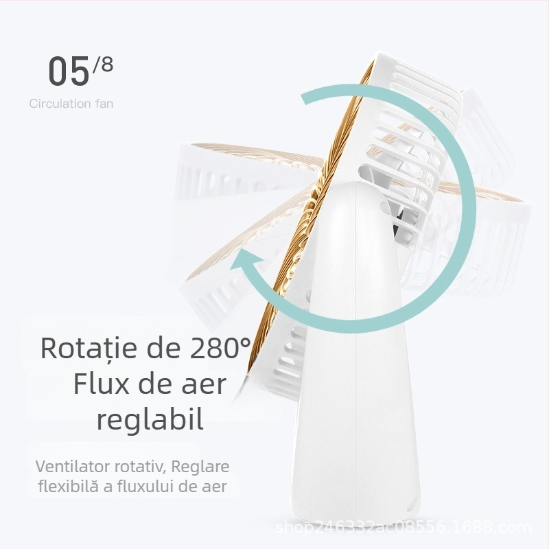 Ventilator USB mini pentru studenți — portabil, reîncărcabil, compact pentru birou