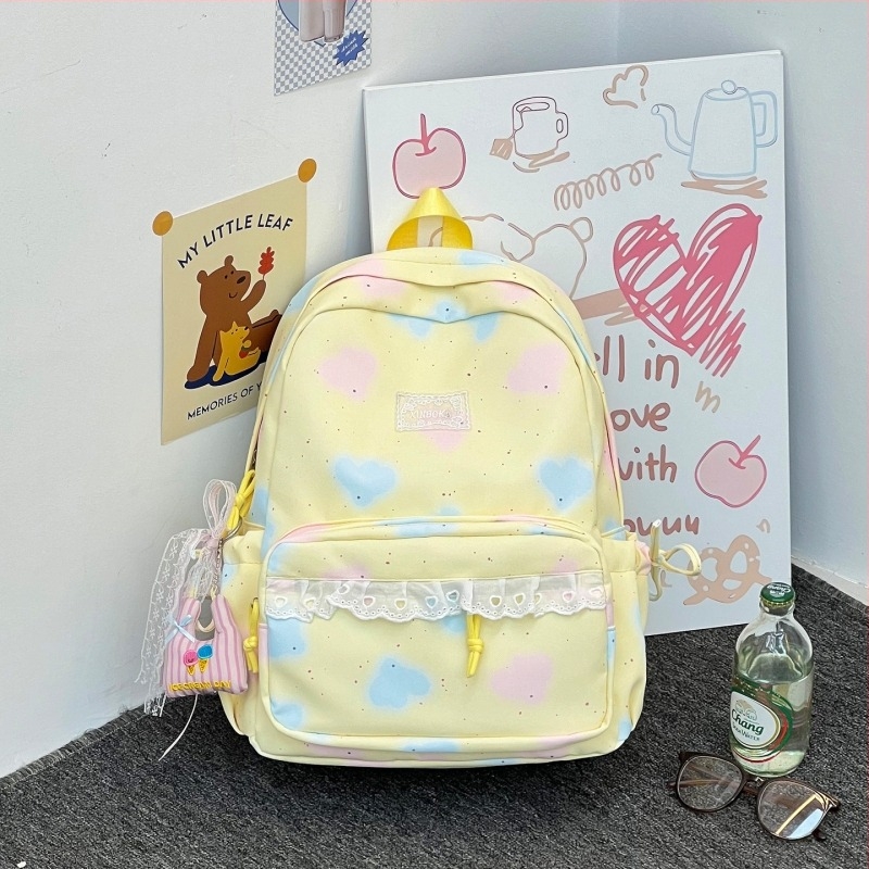 Rucsac în stil coreean cu imprimeu drăguț de desene, Harajuku-inspired și stil japonez, versatil, rucsac școlar moale pentru fete