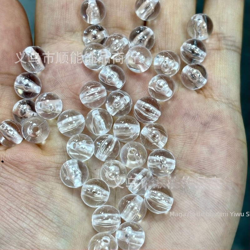 Mărgele rotunde transparente ecologice pentru bijuterii realizate manual, mărgele libere și mărgele separator transparente pentru brățări și accesorii pentru păr DIY