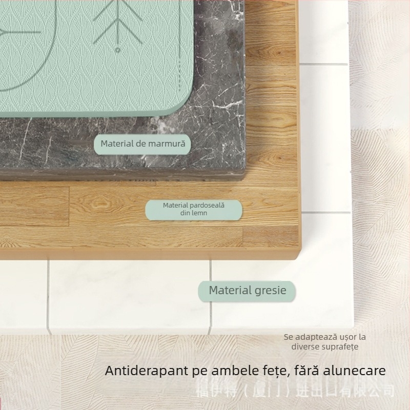 Saltea de yoga TPE pentru yoga în cuplu, pentru începători, anti-alunecare, 6 mm, 190×120 cm, absorbție a șocurilor, linii de ghidare a pozițiilor