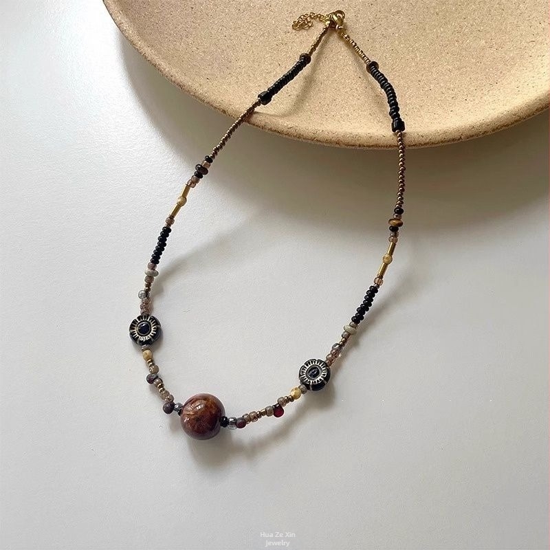Colier pentru femei, 2025 nou stil, design retro chinezesc cu piatră naturală, design personalizat de nișă