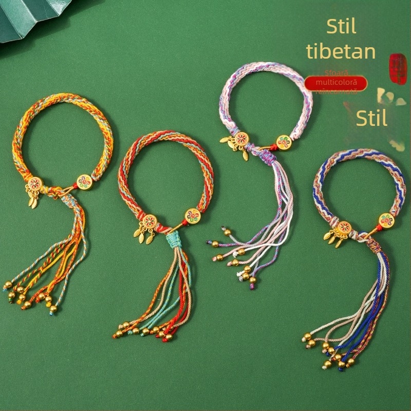 Brățări tradiționale pentru Festivalul Dragonului, din fir de bumbac, brățări colorate, croșetate manual pentru copii, șnur roșu, cadou unisex, en-gros
