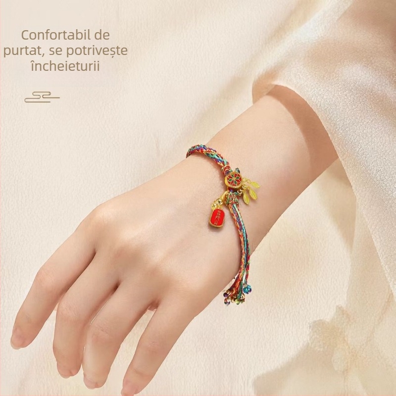 Brățări tradiționale pentru Festivalul Dragonului, din fir de bumbac, brățări colorate, croșetate manual pentru copii, șnur roșu, cadou unisex, en-gros