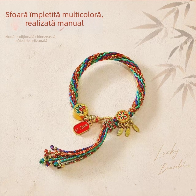 Brățări tradiționale pentru Festivalul Dragonului, din fir de bumbac, brățări colorate, croșetate manual pentru copii, șnur roșu, cadou unisex, en-gros