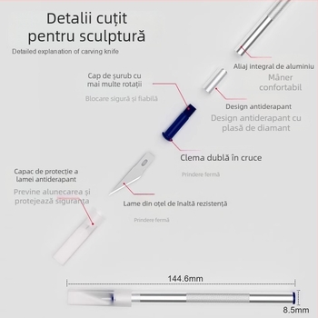 Cuțit multifuncțional mic de hobby pentru tăierea hârtiei, gravură și tapet