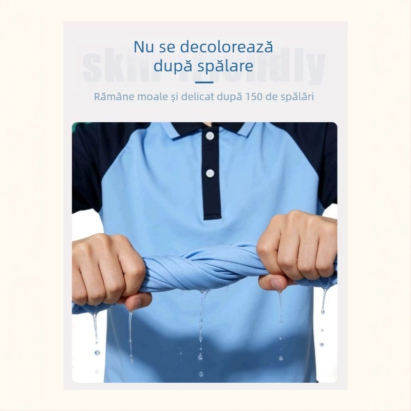 Set de uniformă școlară de vară, două piese: tricou cu mânecă scurtă și pantaloni, unisex, pentru elevi de școală primară.