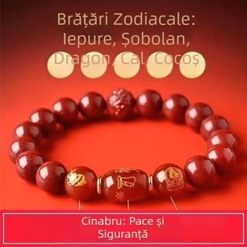 Brățară din cinnobăr pentru femei și bărbați – Buddha al zodiei Dragonului, 2024