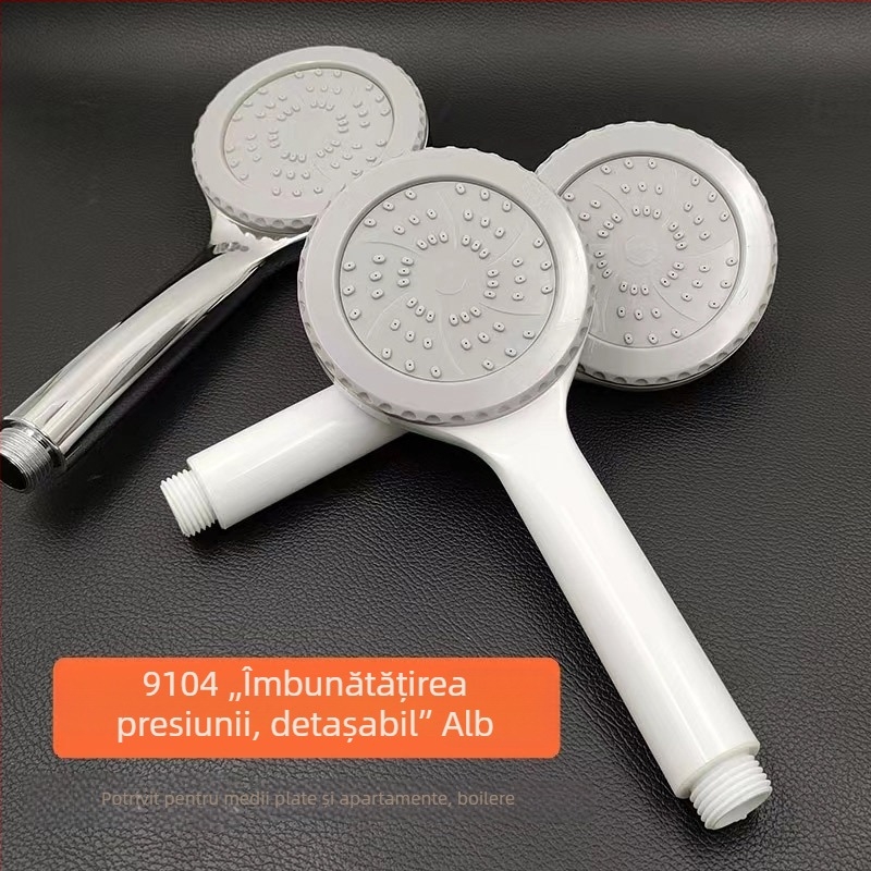 Duș solar presurizat, funcție unică, alb, detașabil, ABS