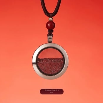 Pandantiv gol din cinnabar, cutie geometrică – talisman unisex pentru anul nașterii, design geometric