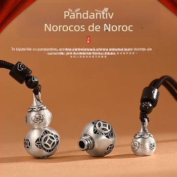 Pandantiv colier din cupru, în formă de bostan gol, cu compartiment deschis, stil etnic retro