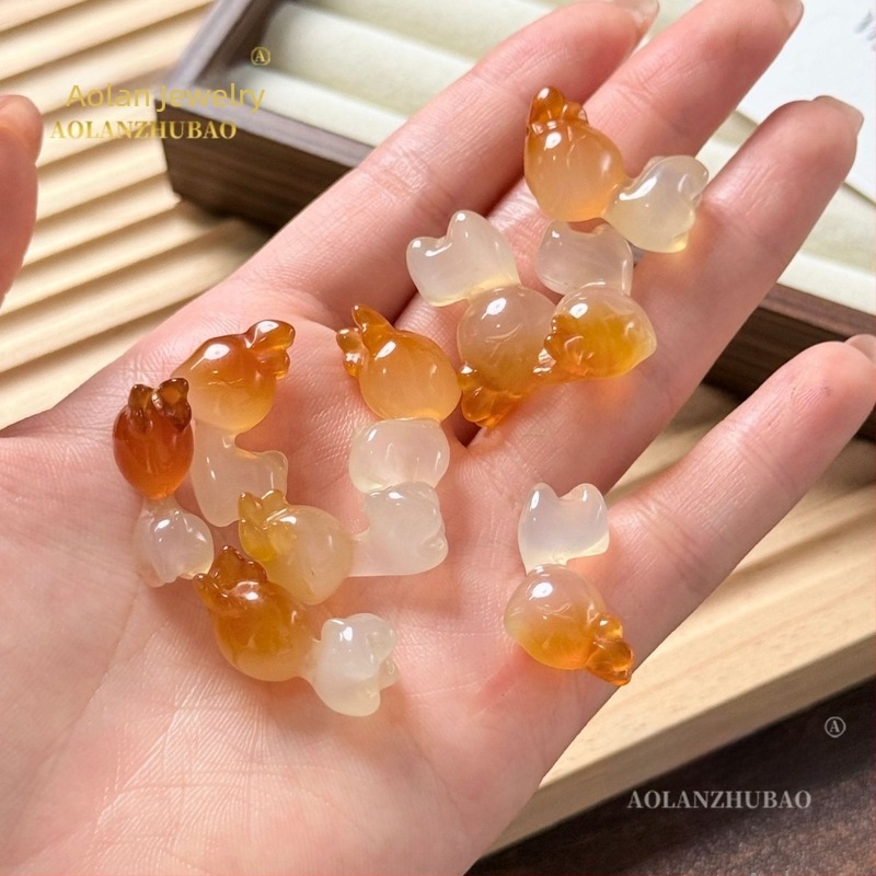 agat natural, pandant 3D cioplit în formă de cerb, breloc DIY, unisex