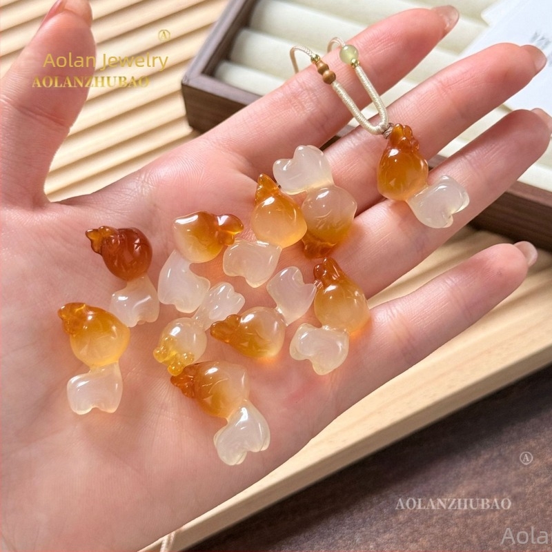 agat natural, pandant 3D cioplit în formă de cerb, breloc DIY, unisex