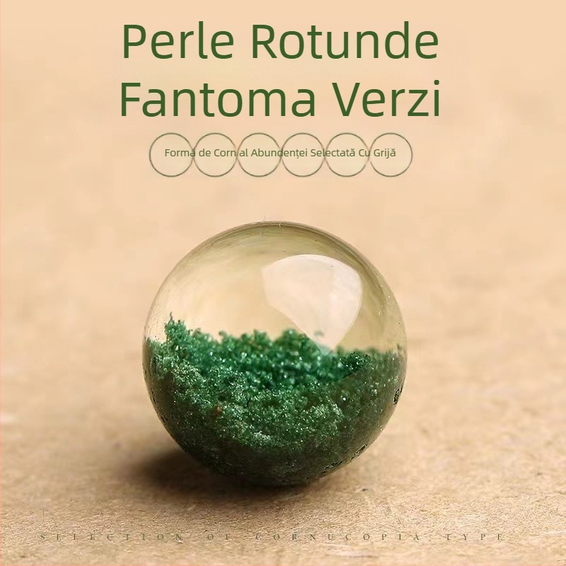 Green Ghost mărgele din cristal - mărgele libere rotunde de 8 mm pentru bijuterii DIY, mărgele spacer pentru brățări