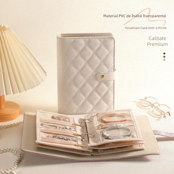Cutie de bijuterii de lux și organizator pentru lanțuri, brățări, cercei, inele, mărgele de cristal și accesorii pentru păr
