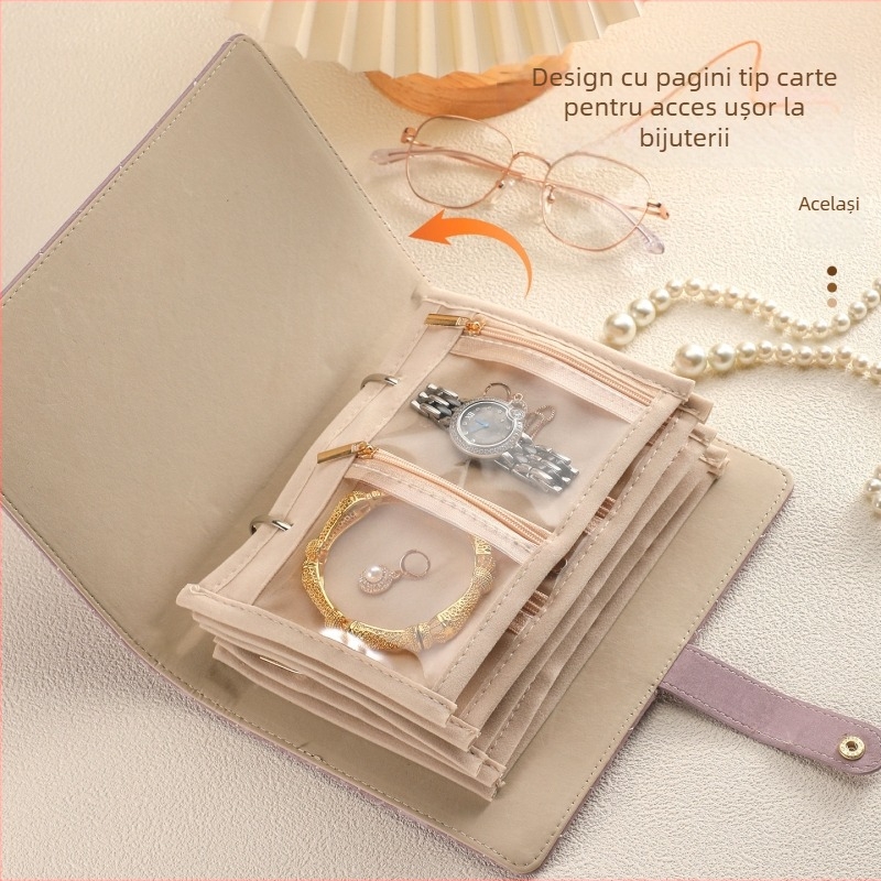 Cutie de bijuterii de lux și organizator pentru lanțuri, brățări, cercei, inele, mărgele de cristal și accesorii pentru păr