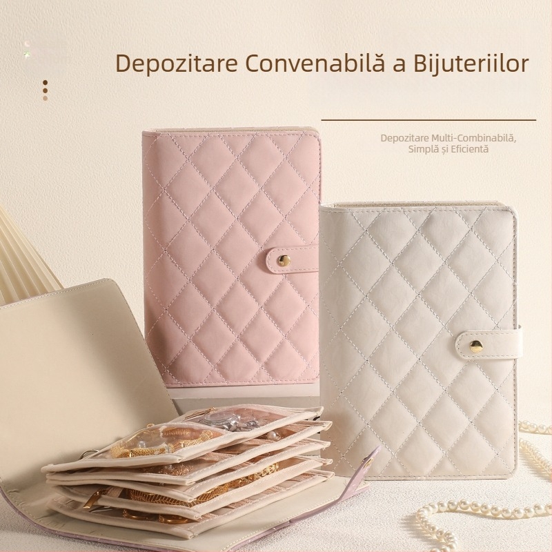 Cutie de bijuterii de lux și organizator pentru lanțuri, brățări, cercei, inele, mărgele de cristal și accesorii pentru păr